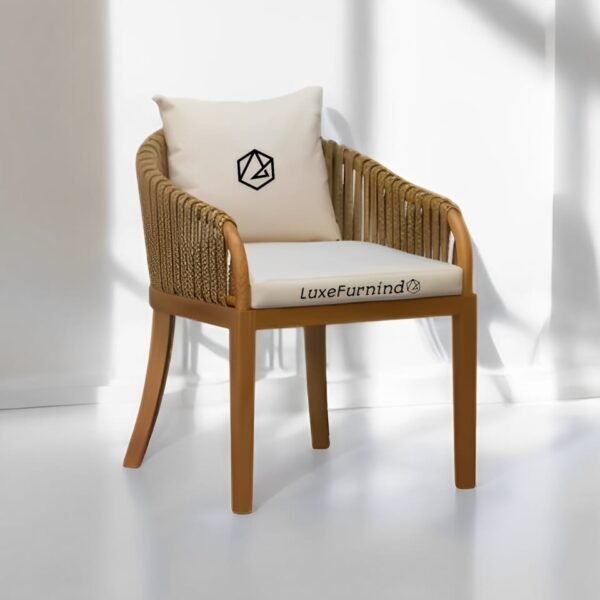 Solid wood rattan chair with classic and elegant design