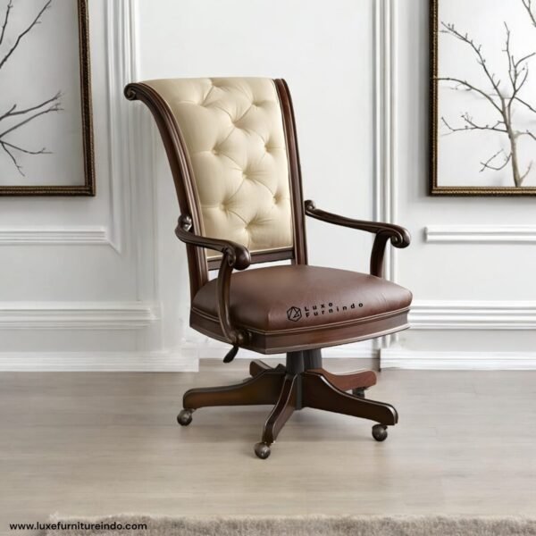 High-back executive leather chair for office