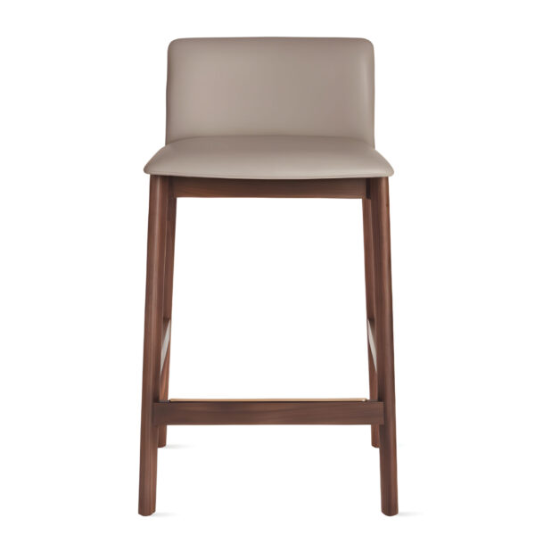 Asvara Bar Chair in handcrafted wood frame with cushioned cream seat – Indonesia furniture indoor & outdoor collection