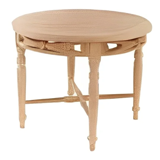 Classic round wooden table handcrafted from solid wood, perfect for antique and luxury interiors.