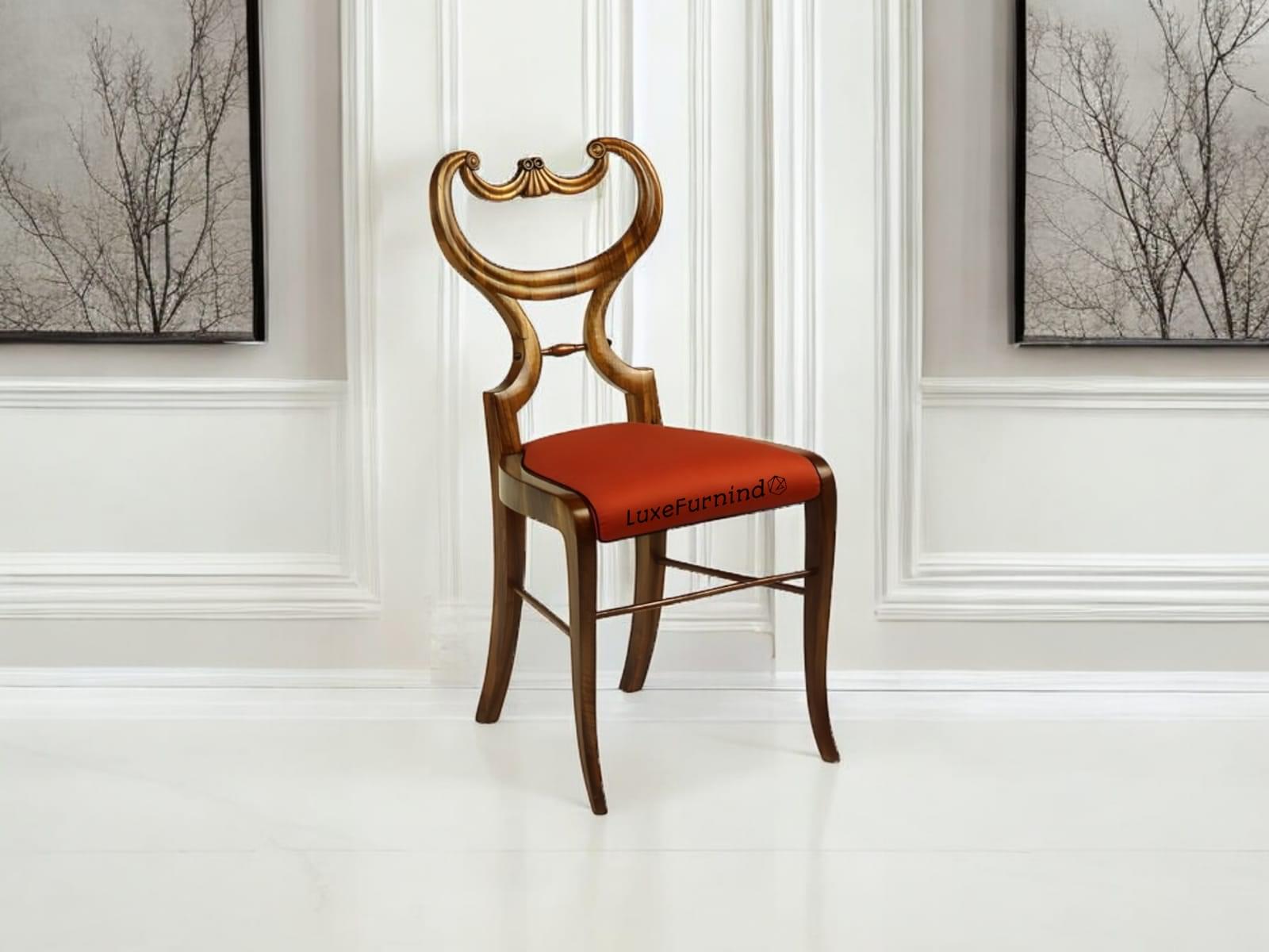WhatsApp Image 2025-02-17 at 13.38.42 Retro furniture. Retro wooden dining chair with curved backrest and red cushion seat, handcrafted in Indonesia -- Indonesia Furniture