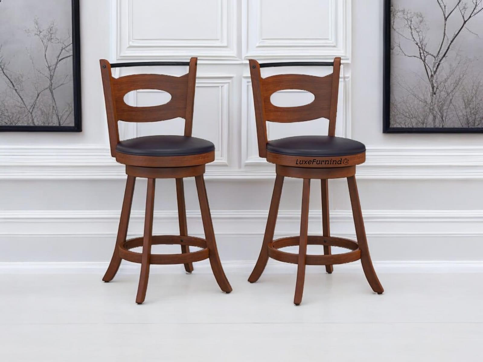 WhatsApp Image 2025-02-17 at 13.38.43 (1) Classic solid wood swivel bar stool with leather seat, handcrafted for luxury home and commercial bar settings.